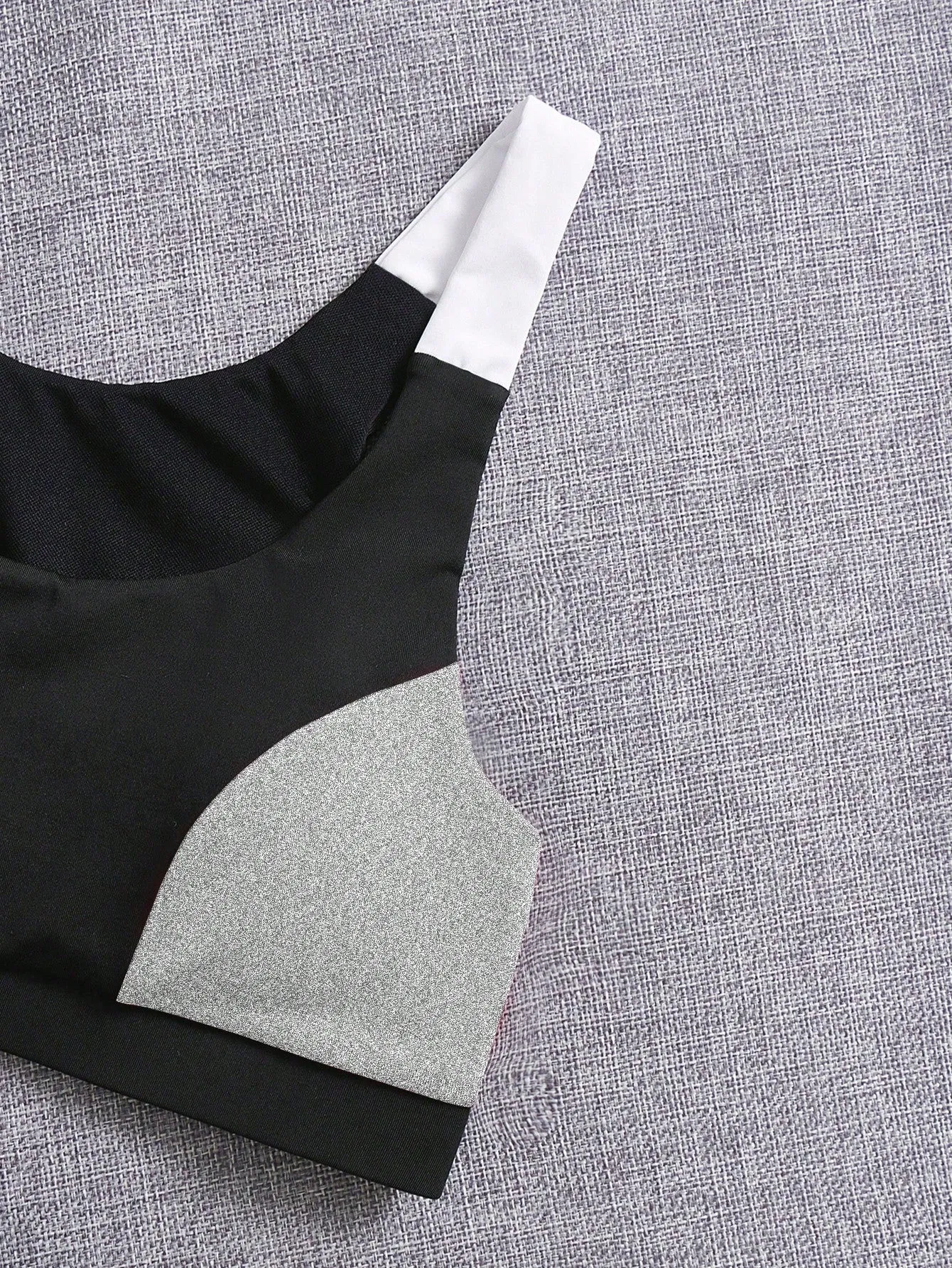 Yoga Future 3pcs Colorblock Running Set Workout Suit Drawstring Hooded Tank & Strap Bra & Leggings