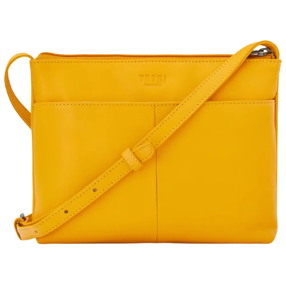 Yoshi Highland Cow Yellow Leather Cross Body Bag