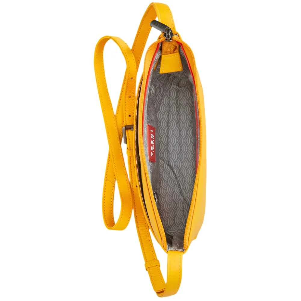 Yoshi Highland Cow Yellow Leather Cross Body Bag