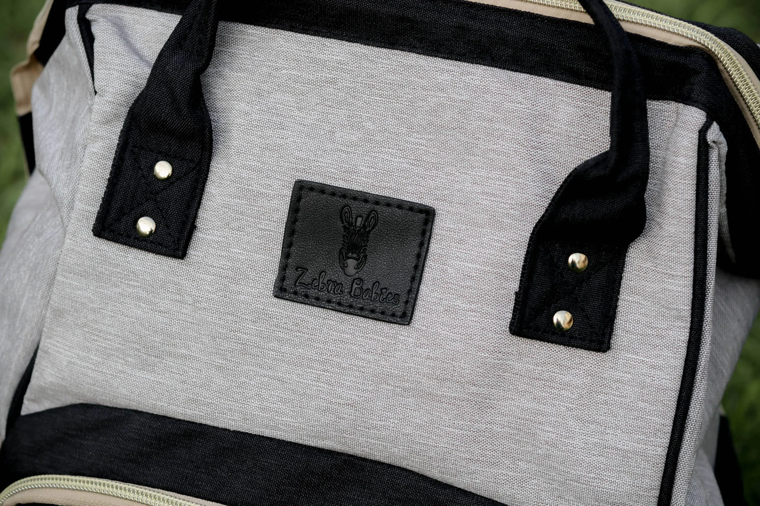 Zebra Babies - Nappy Bag Backpack Black and Grey Essential