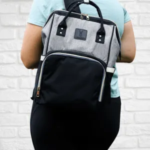 Zebra Babies - Nappy Bag Backpack Black and Grey Essential