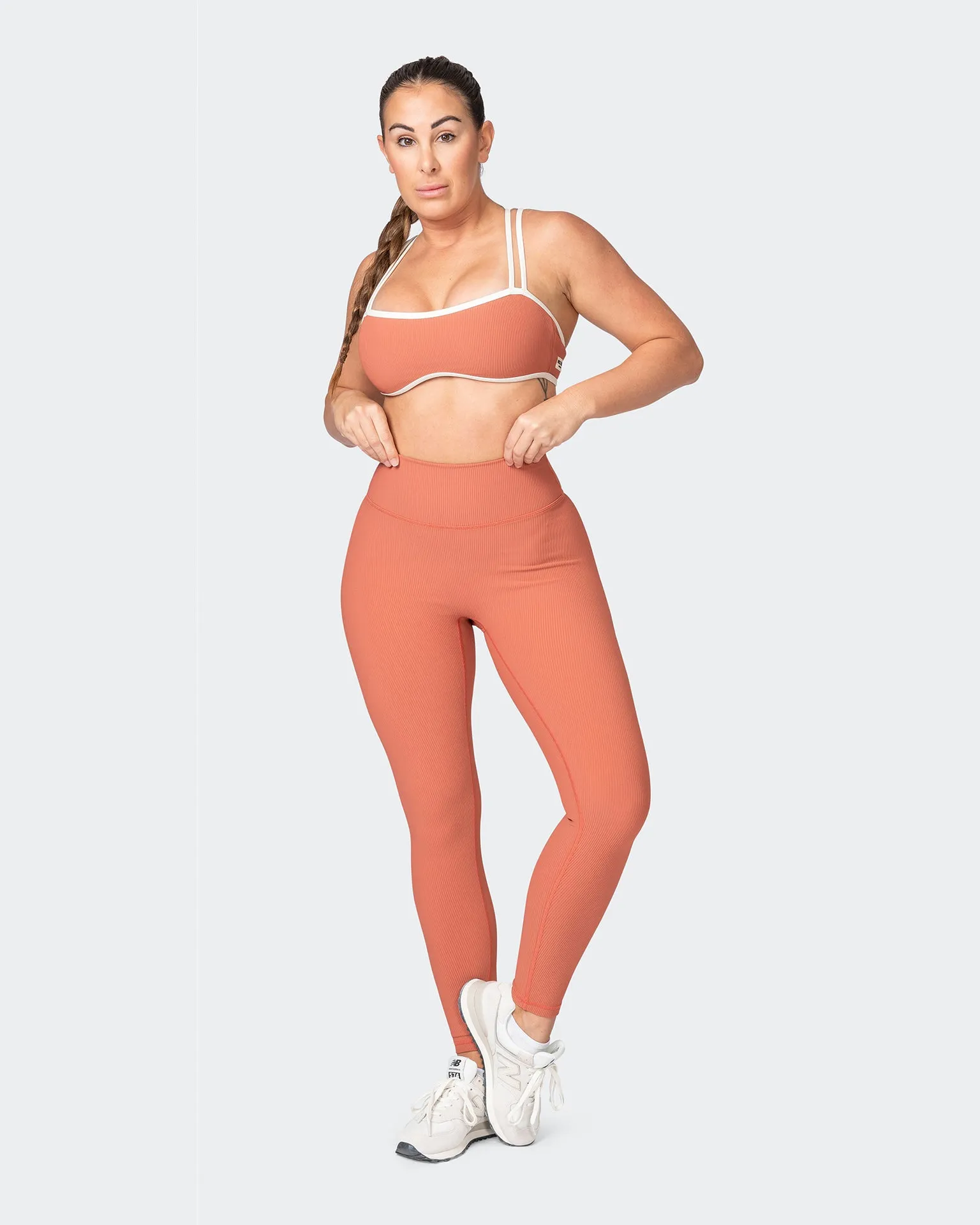 Zero Rise Rib Ankle Length Leggings - Burnt Sienna