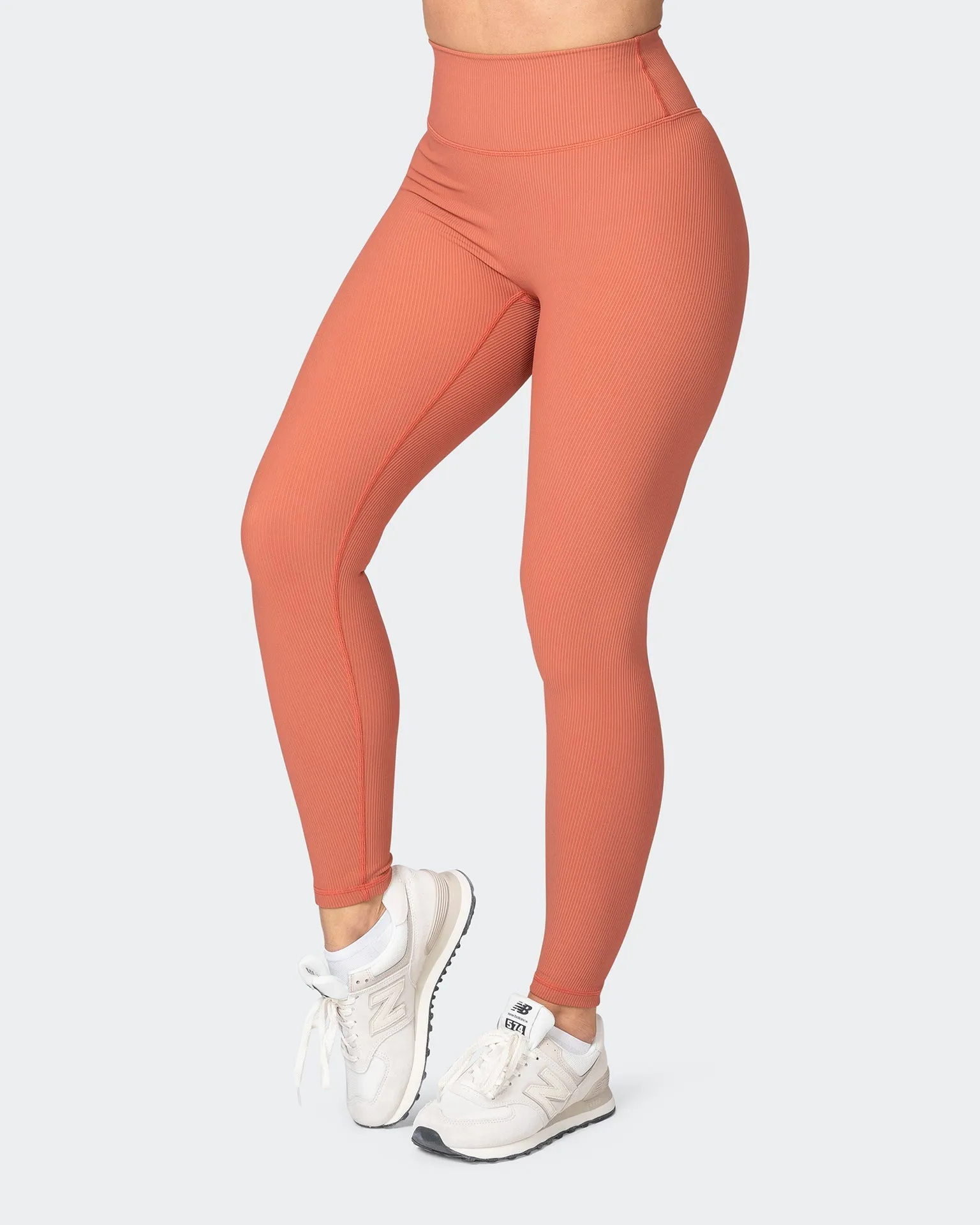 Zero Rise Rib Ankle Length Leggings - Burnt Sienna