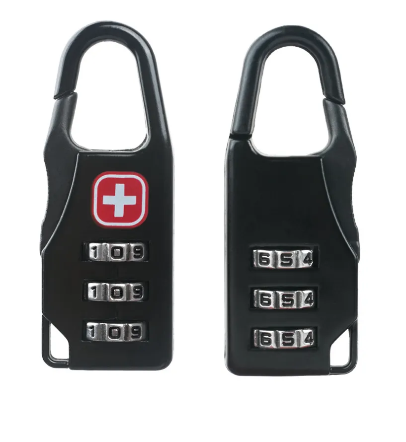 Zinc alloy saber silk screen cross code lock mini lock backpack padlock luggage padlock