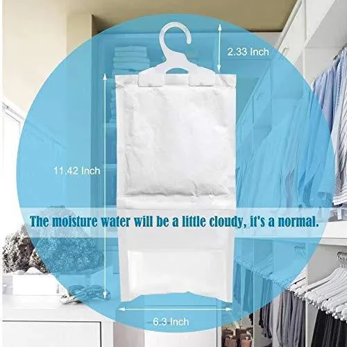 ZMFH 10 Pack Moisture Absorber Hanging Bags, No Scent Max Odor Eliminator, 220g Dehumidification Bags for Closets, Bathrooms, Laundry Rooms, Pantries, Storage