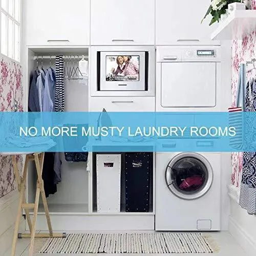 ZMFH 10 Pack Moisture Absorber Hanging Bags, No Scent Max Odor Eliminator, 220g Dehumidification Bags for Closets, Bathrooms, Laundry Rooms, Pantries, Storage